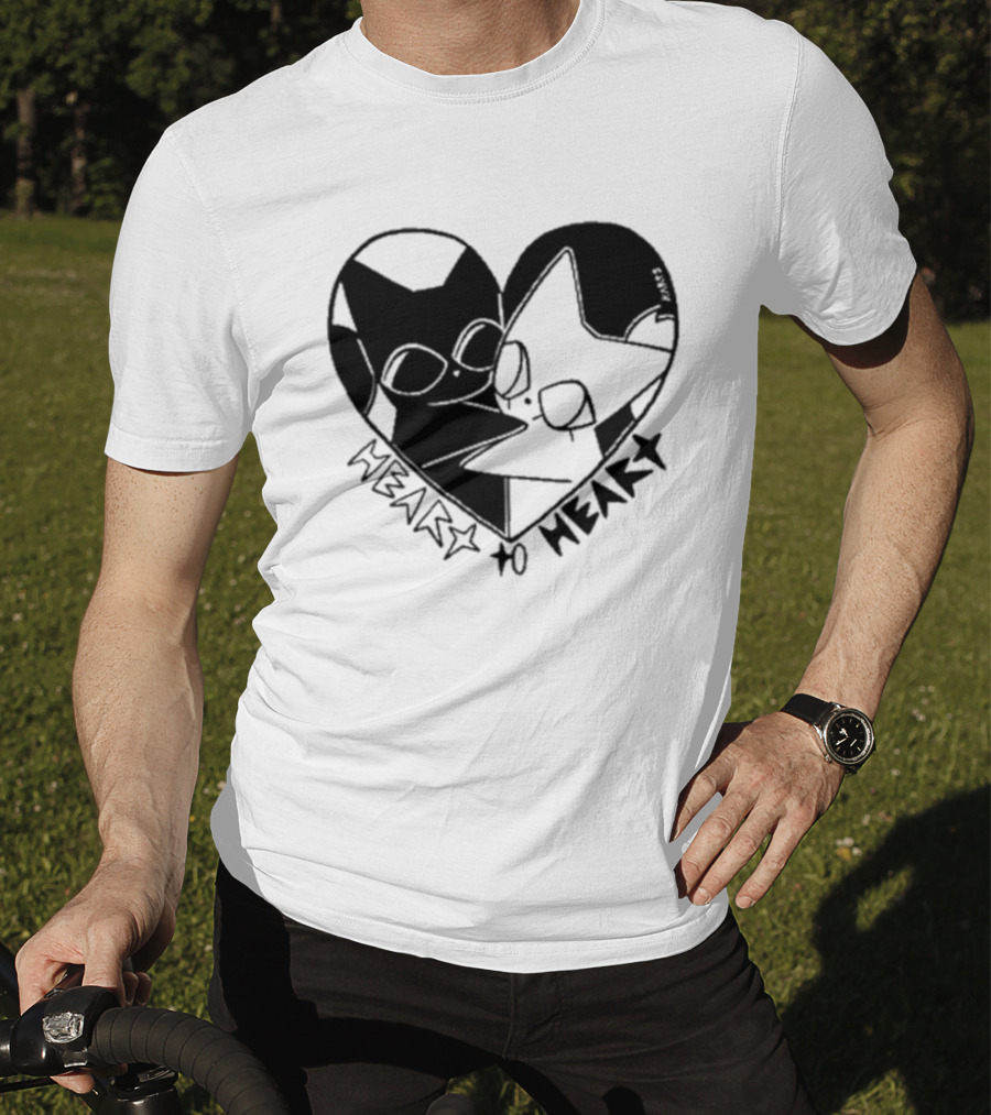 Heart To Heart Everpress Black And White Cat T-Shirt