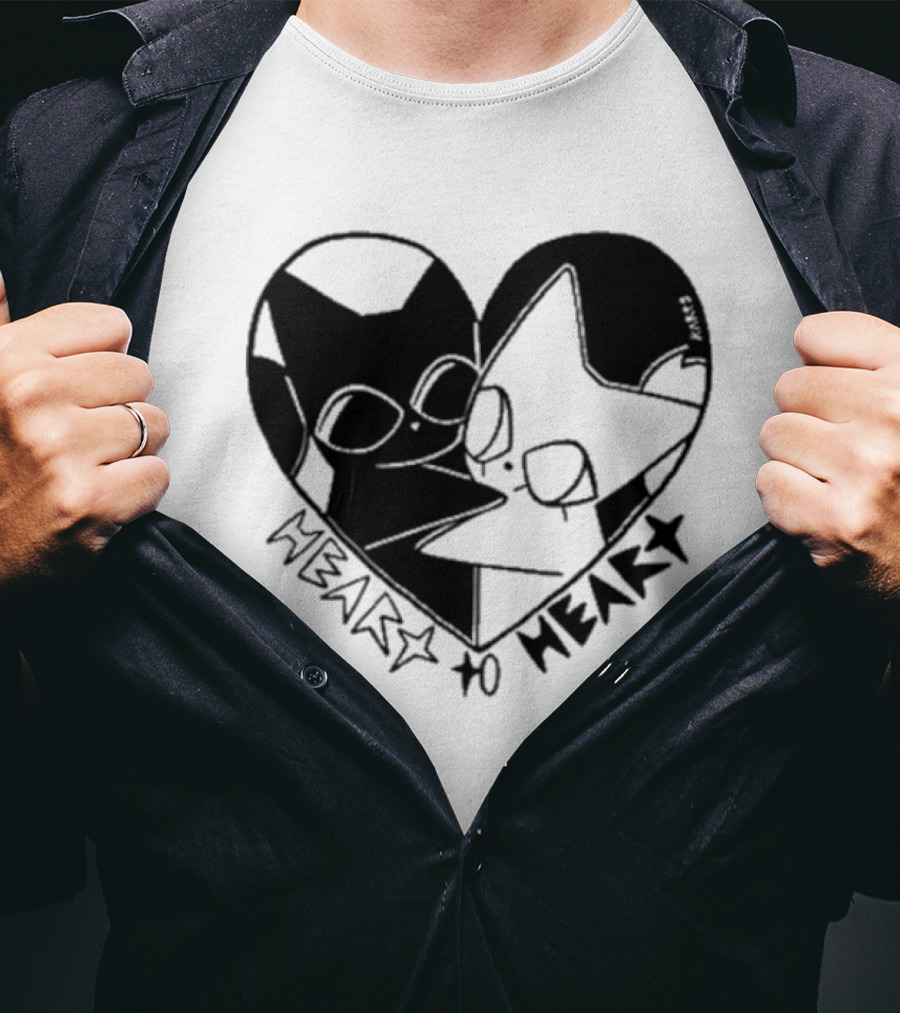 Heart To Heart Everpress Black And White Cat T-Shirt