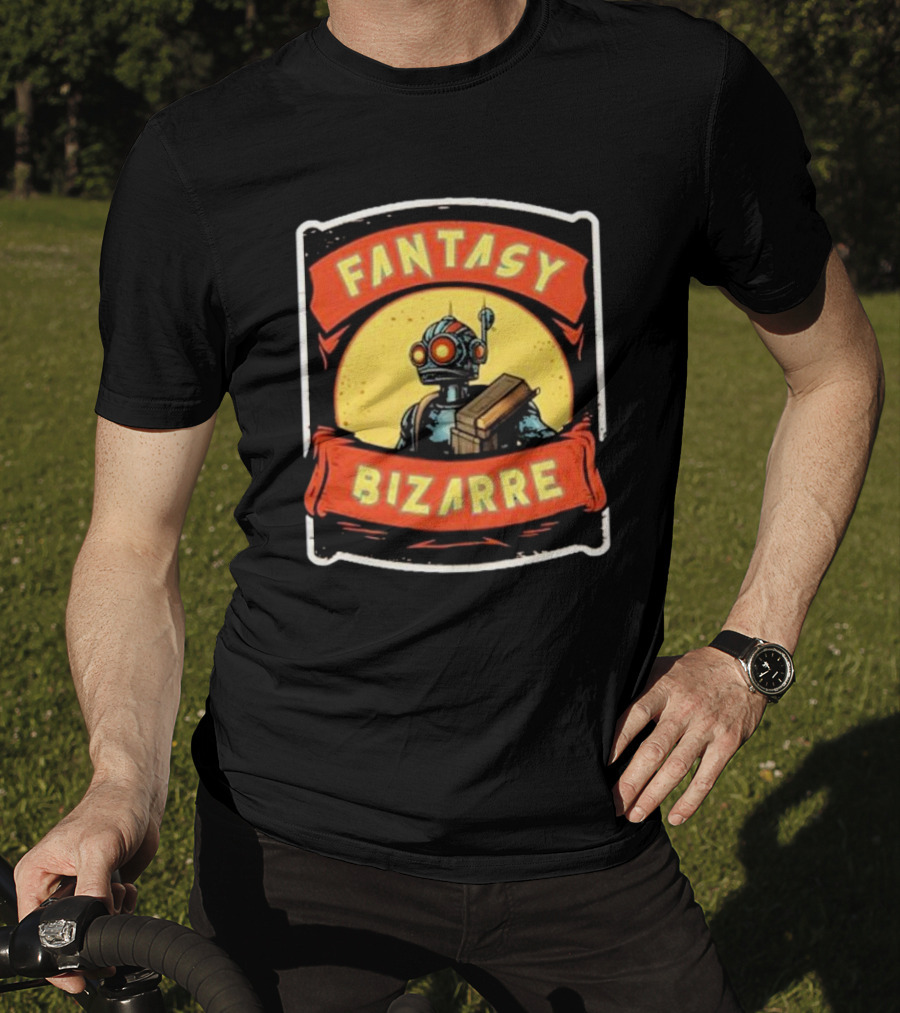 Fantasy Bizarre Robot With Vintage Sci-Fi Suit And Gadget Box T-Shirt