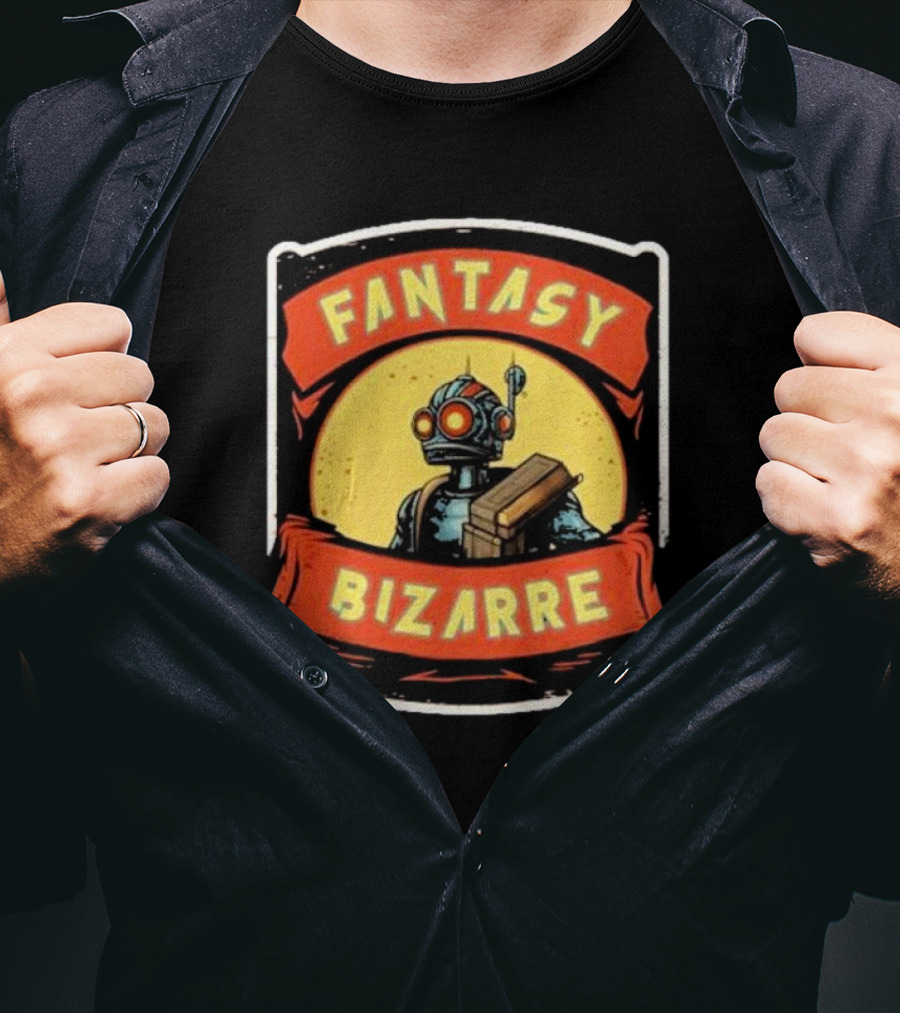 Fantasy Bizarre Robot With Vintage Sci-Fi Suit And Gadget Box T-Shirt