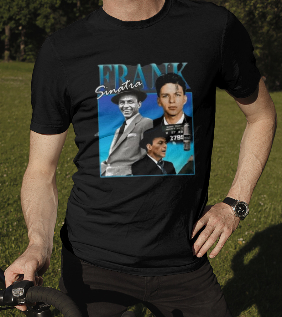 Frank Sinatra Classic Blue Portrait Montage T-Shirt