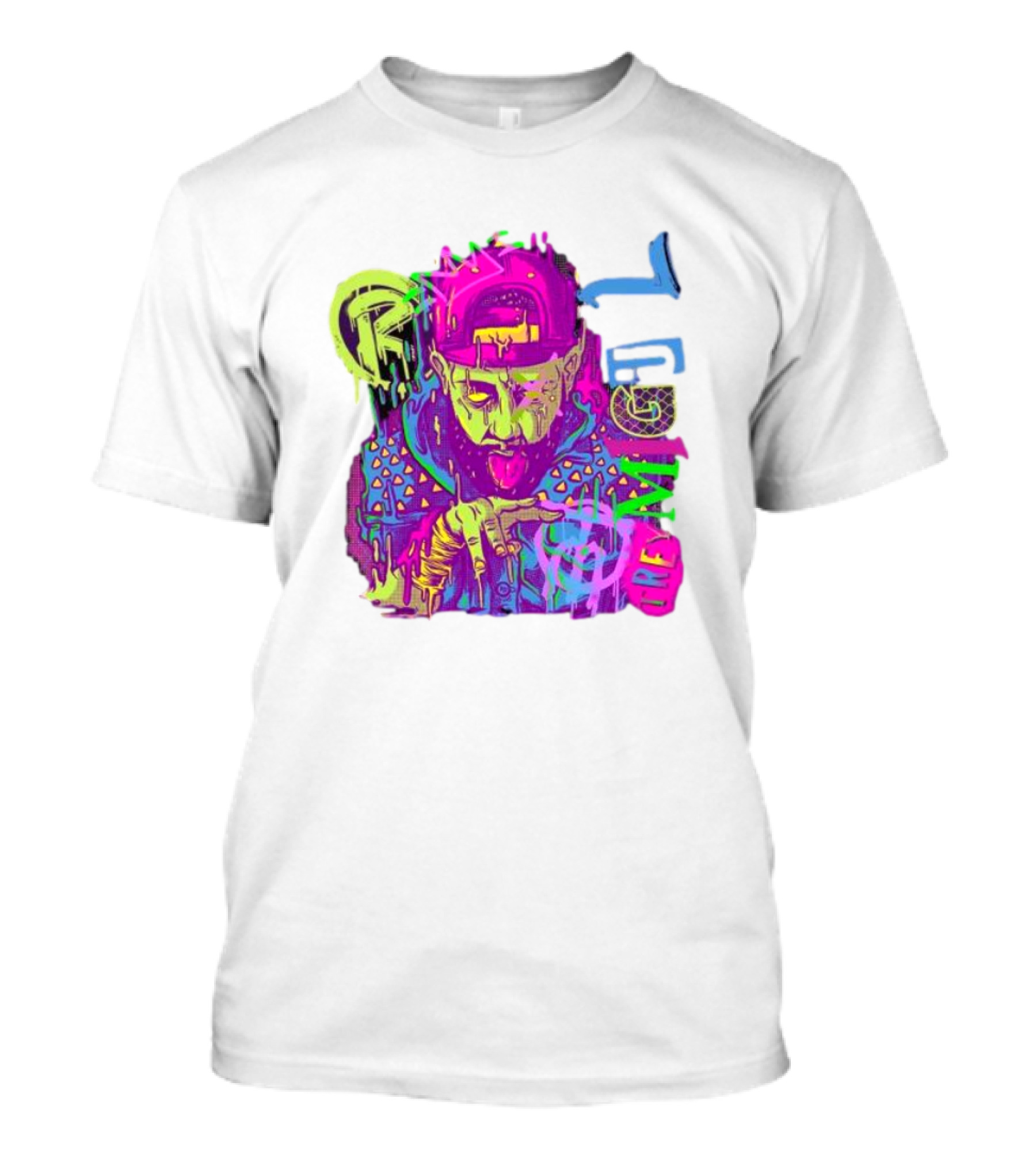 Trey Miguel Neon Drip Purple Paint T-Shirt
