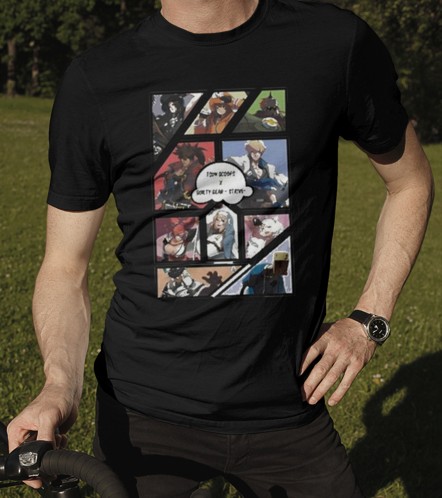 Tsun Scoops Collaboration With Guilty Gear Strive Iconic Characters Panel T-Shirt