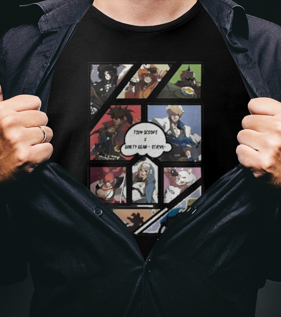 Tsun Scoops Collaboration With Guilty Gear Strive Iconic Characters Panel T-Shirt