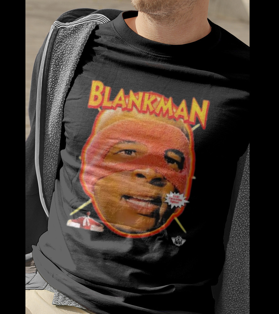 Blankman Heroic Arrival To Save Your Butt With Iconic Masked Superhero Image T-Shirt