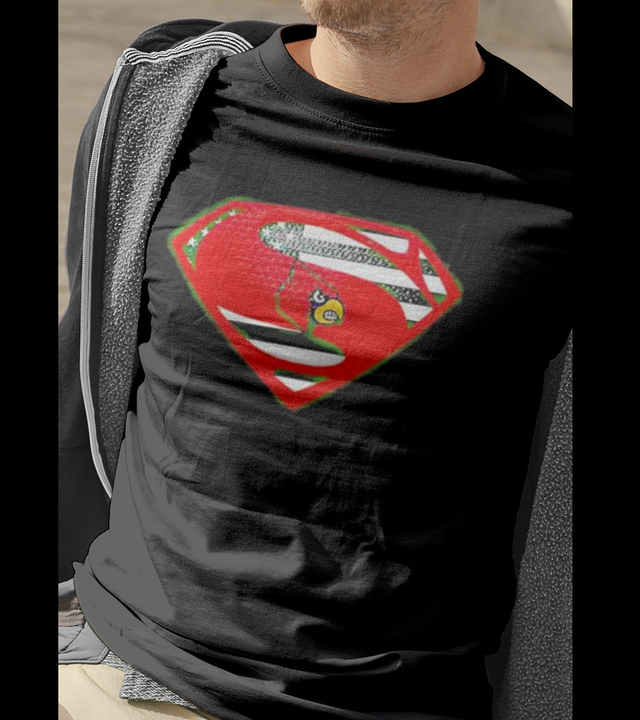 Superman Logo Louisville Cardinals USA Flag Fusion T-Shirt