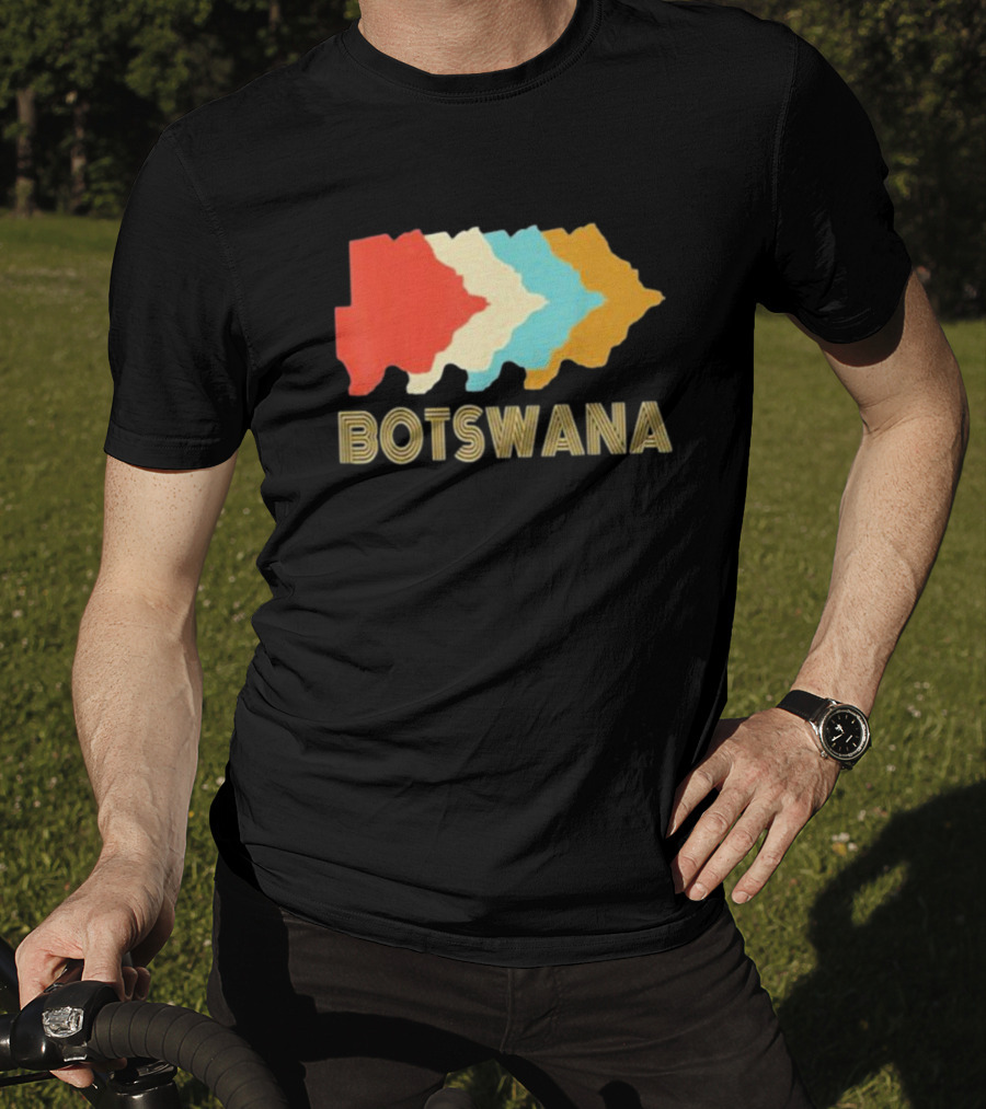 Botswana Vintage Multi-Color Map T-Shirt