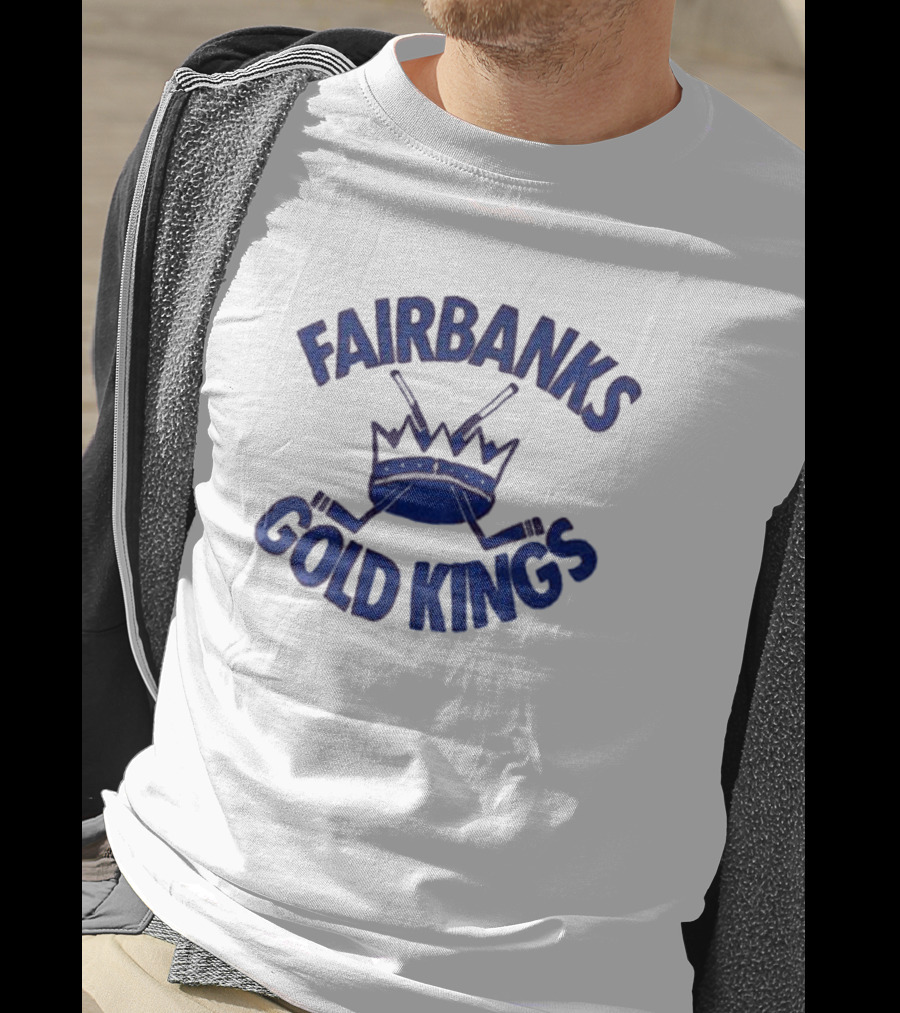 Fairbanks Gold Kings Hockey Vintage Crown Sticks T-Shirt