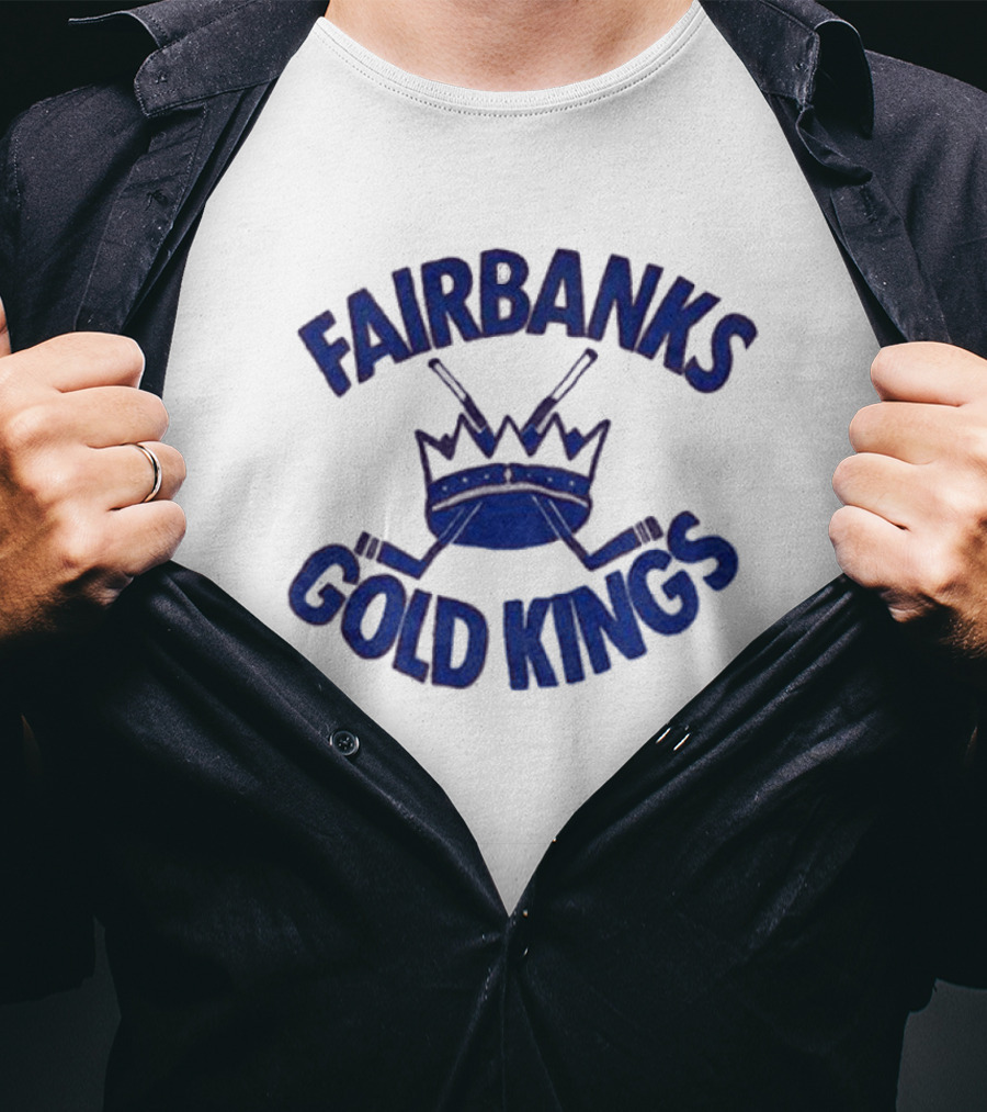 Fairbanks Gold Kings Hockey Vintage Crown Sticks T-Shirt