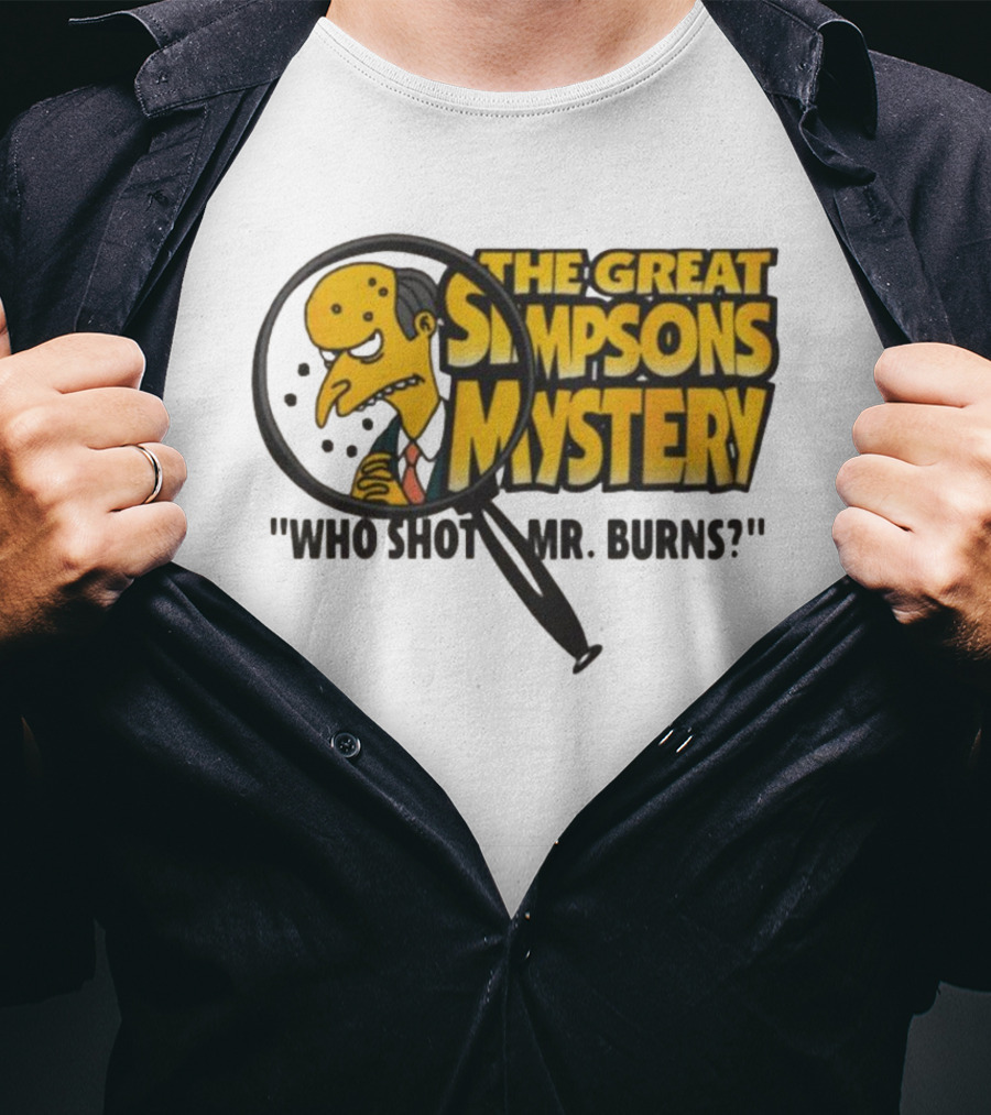 The Great Simpsons Mystery Who Shot Mr. Burns 1995 T-Shirt