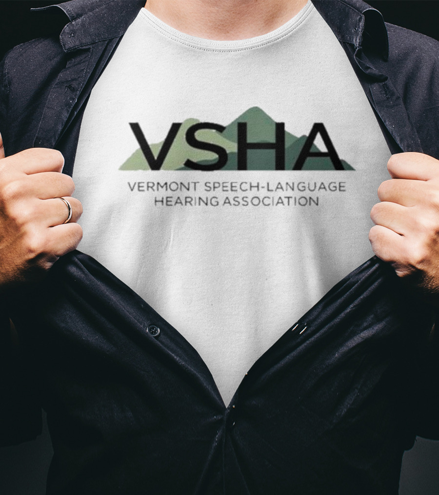 VSHA Vermont Speech-Language Hearing Association Mountain T-Shirt