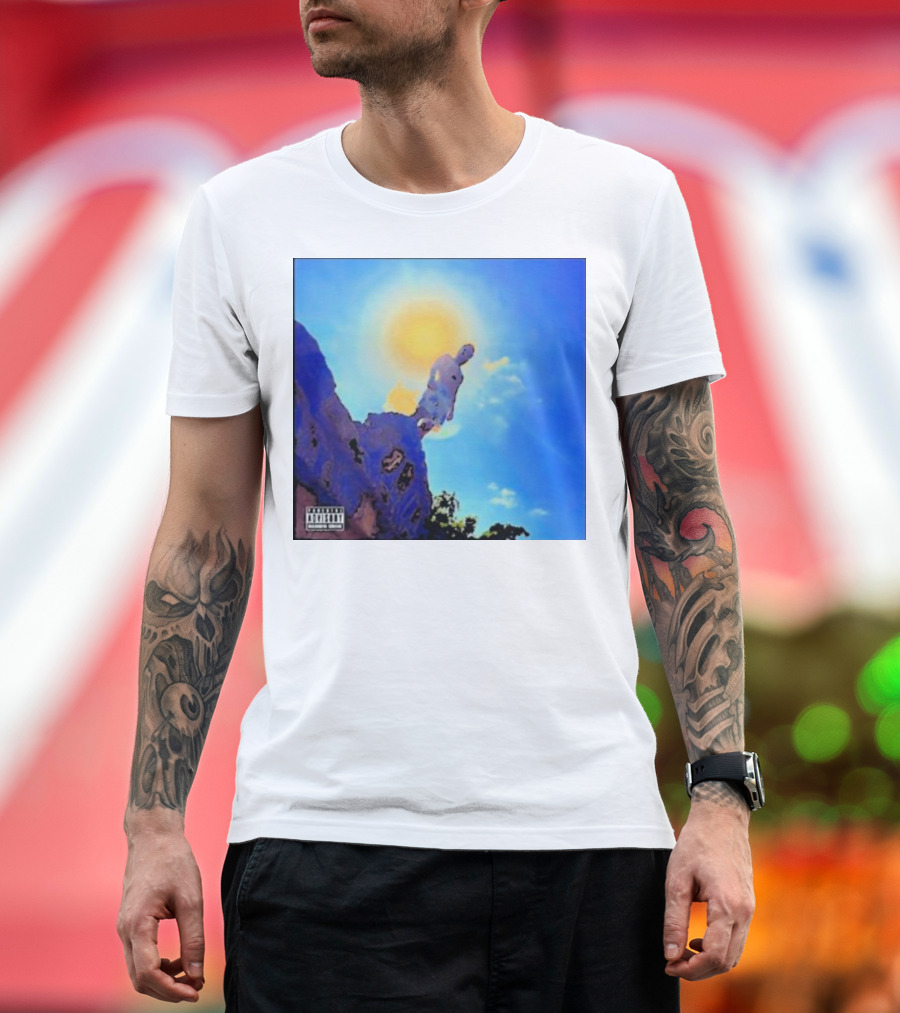 Wagmi Music Images Figure on Cliff with Sun and Clouds Cover T-Shirt