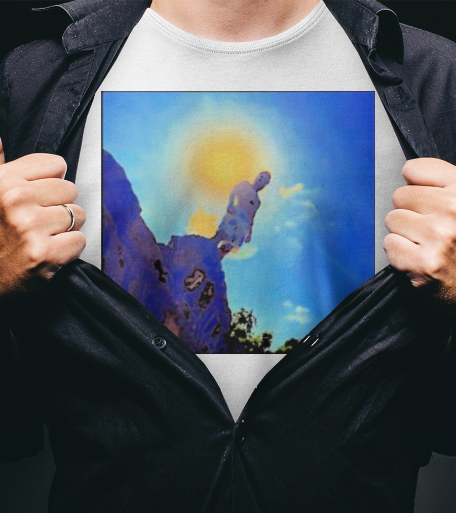 Wagmi Music Images Figure On Cliff With Sun And Clouds Cover T-Shirt