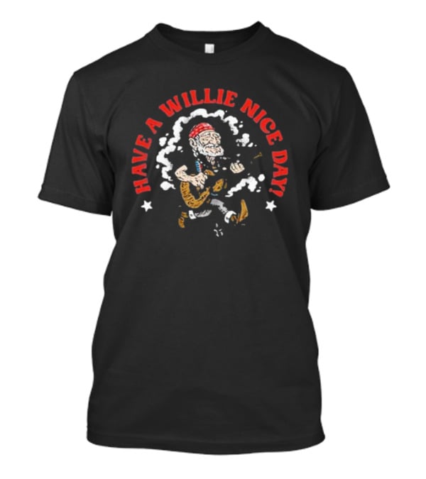 Have A Willie Nice Day Cartoon Guitarist With Bandana T-Shirt