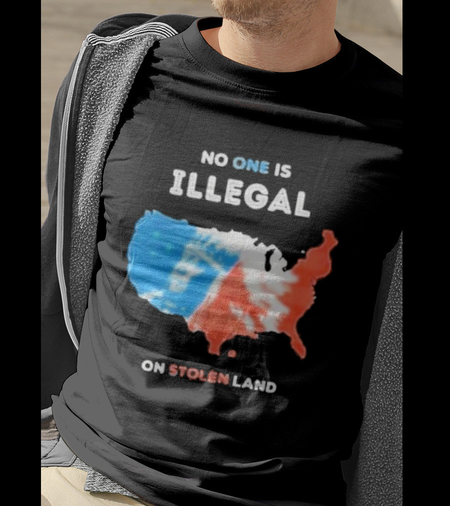 NO ONE IS ILLEGAL ON STOLEN LAND Indigenous Map T-Shirt