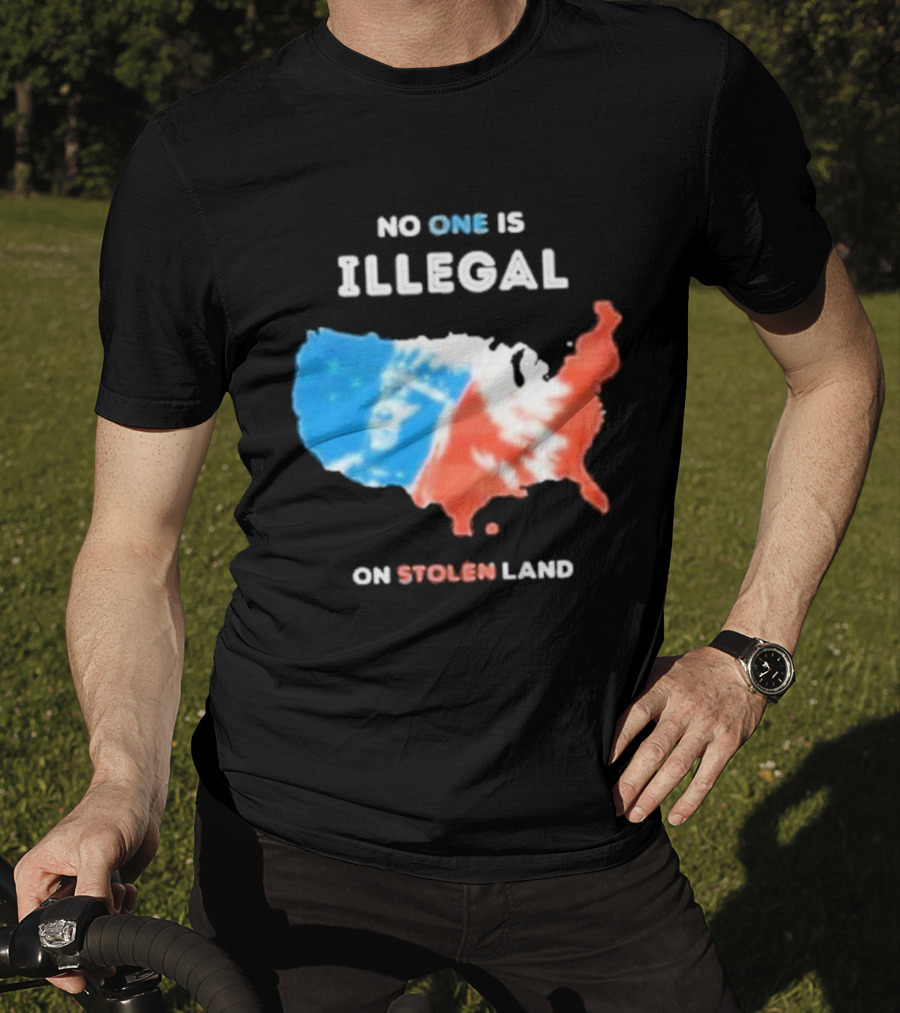 NO ONE IS ILLEGAL ON STOLEN LAND Indigenous Map T-Shirt