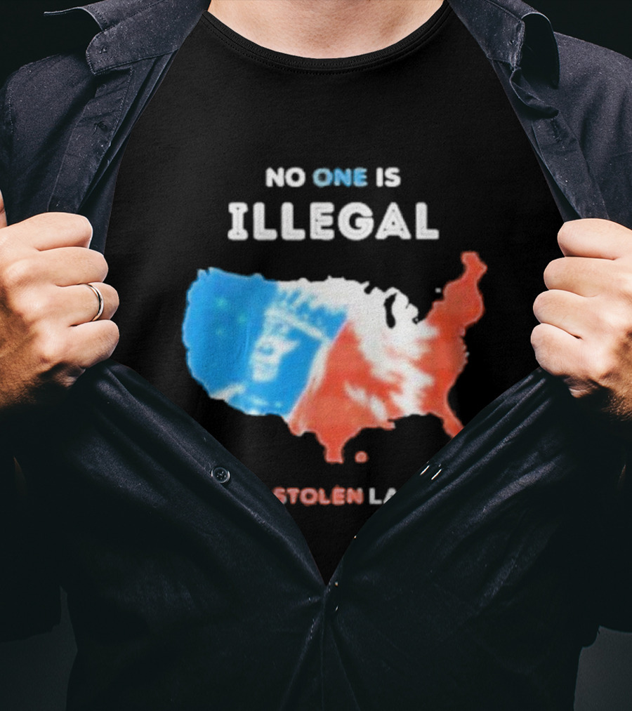 NO ONE IS ILLEGAL ON STOLEN LAND Indigenous Map T-Shirt