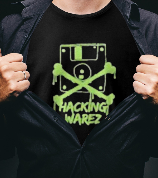 Our RC18 Hacking Warez Disk Skull T-Shirt