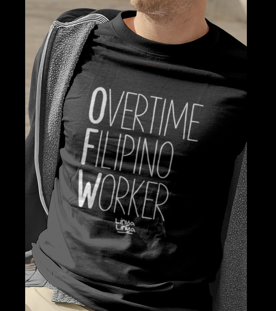 Overtime Filipino Worker Linya Linya T-Shirt