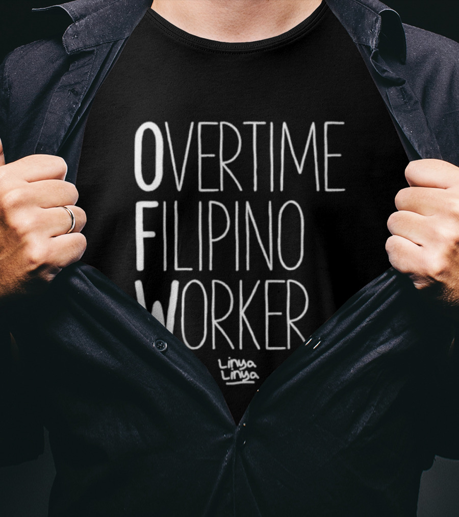 Overtime Filipino Worker Linya Linya T-Shirt
