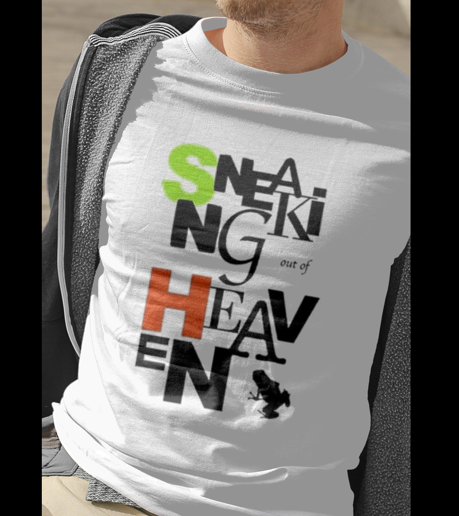 Sneaking Out Of Heaven Frog In Neon And Orange Letters T-Shirt