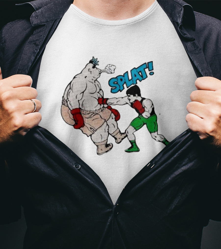 Punch-Out Splat 1989 Nintendo Of America Inc Boxing Match With Little Mac And Opponent T-Shirt