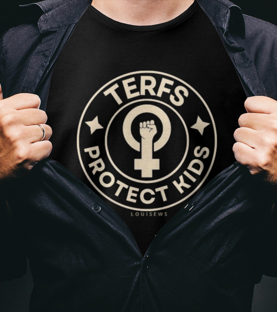 TERFS Protect Kids Feminist Symbol Louisews Badge T-Shirt
