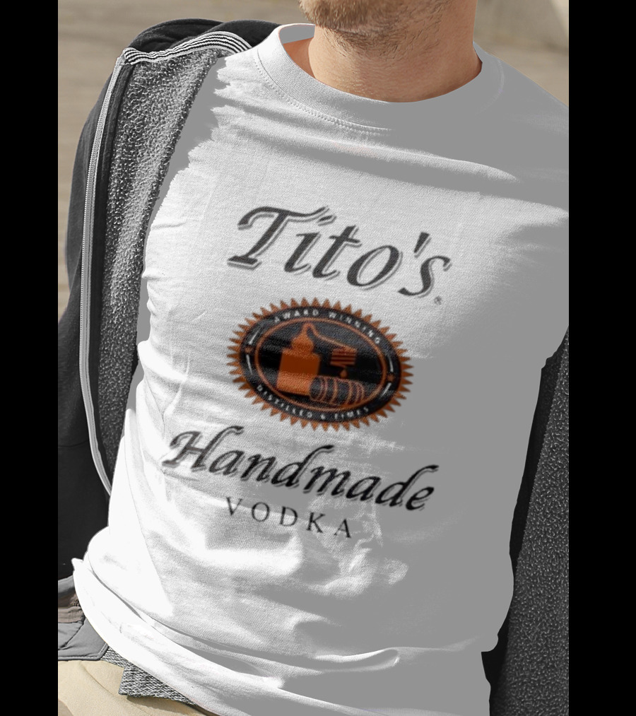 Tito's Handmade Vodka Austin Texas Distillers Label T-Shirt