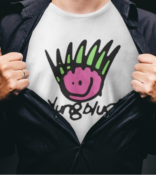 Yungblud Be Fookin Happy Pink Smiley Face With Green Spikes T-Shirt