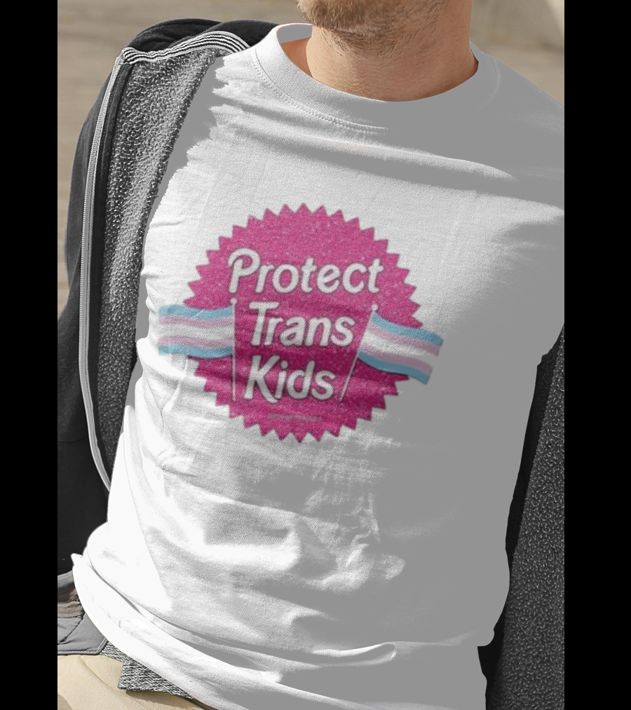 Protect Trans Kids Megamikoart Transgender Flag Pride T-Shirt