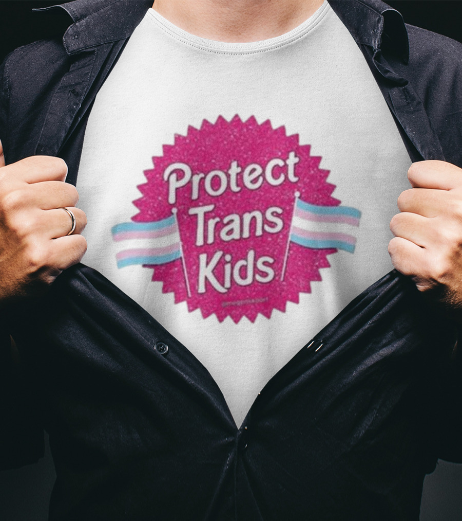 Protect Trans Kids Megamikoart Transgender Flag Pride T-Shirt