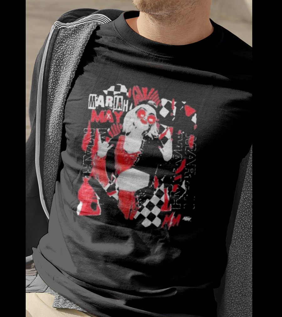 Mariah May All Elite Wrestling Checkerboard Red And Black T-Shirt