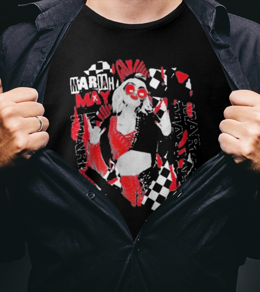 Mariah May All Elite Wrestling Checkerboard Red And Black T-Shirt