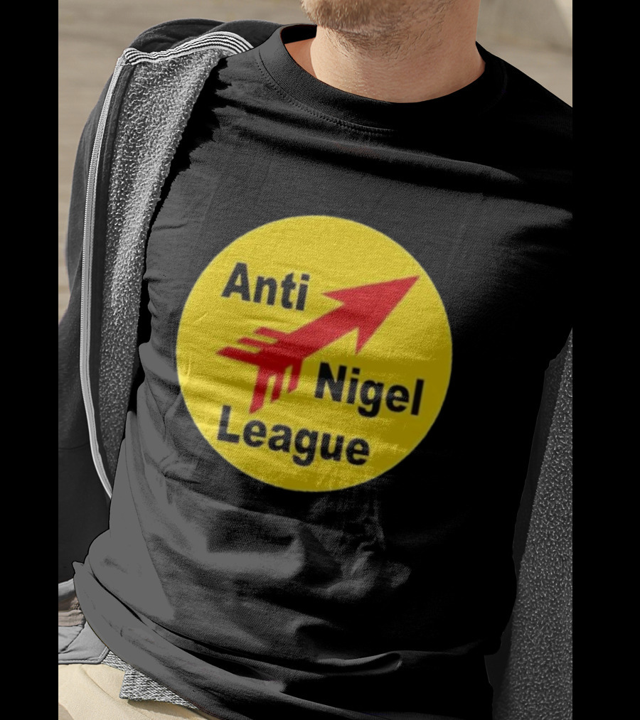 Anti Nigel League Red Arrow Emblem Yellow Circle T-Shirt