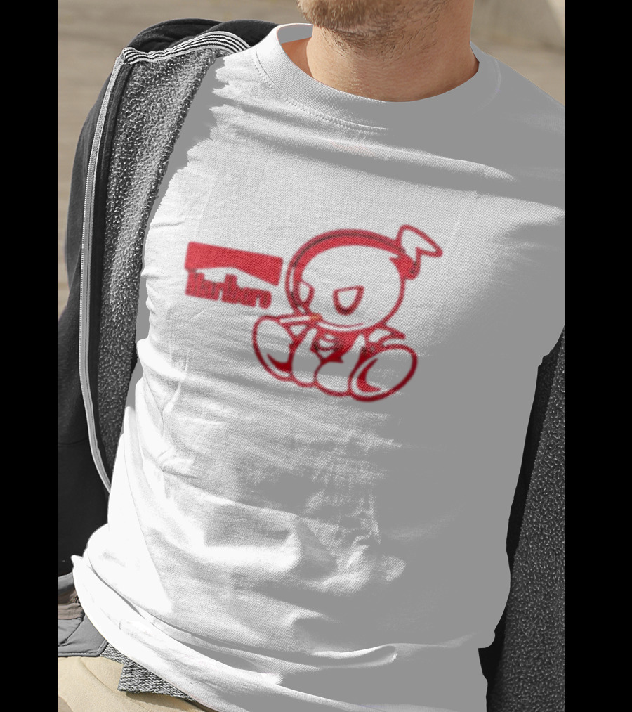 Chao Marlboro Logo Smoking Character T-Shirt