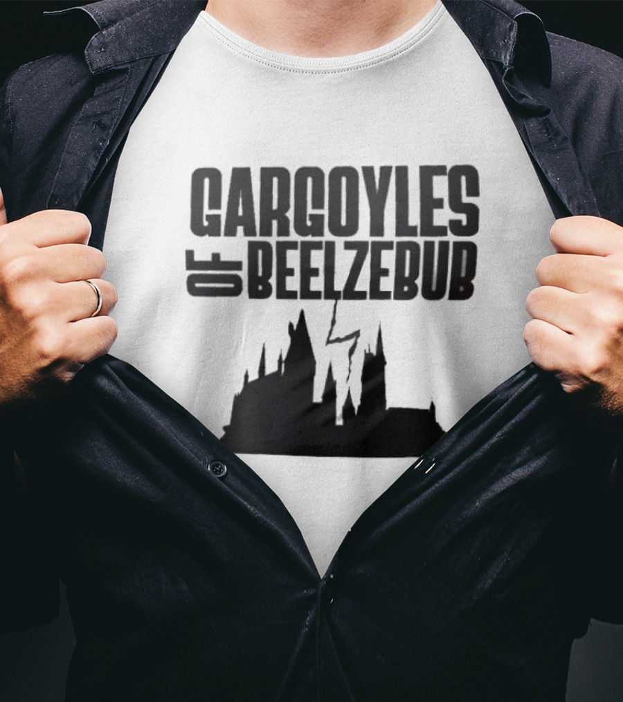 Gargoyles Of Beelzebub Castle Dark Silhouette Mystery T-Shirt