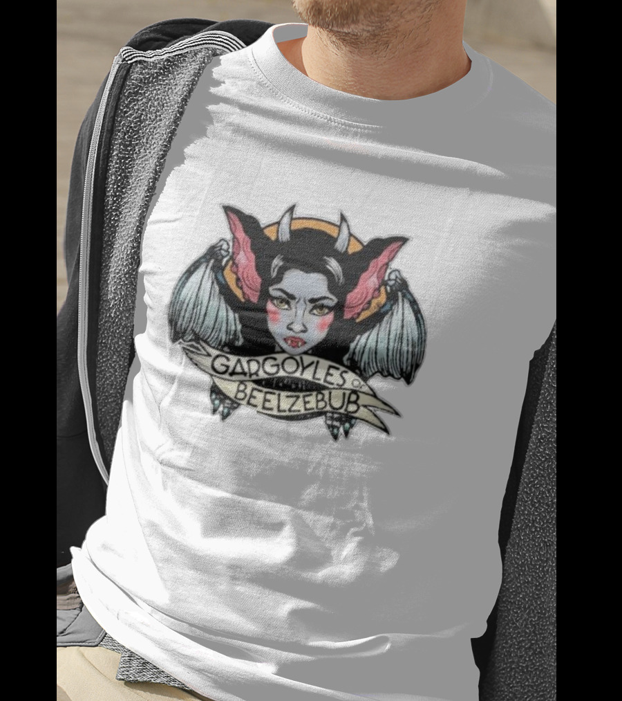 Gargoyles Of Beelzebub Gothic Demon Woman With Wings And Horns T-Shirt