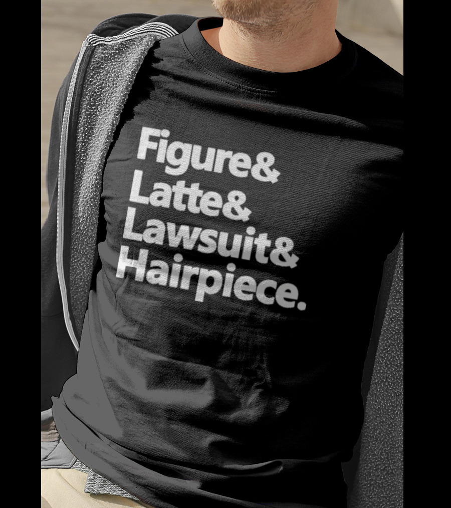 Figure Latte Lawsuit Hairpiece Iconic Themes And References T-Shirt
