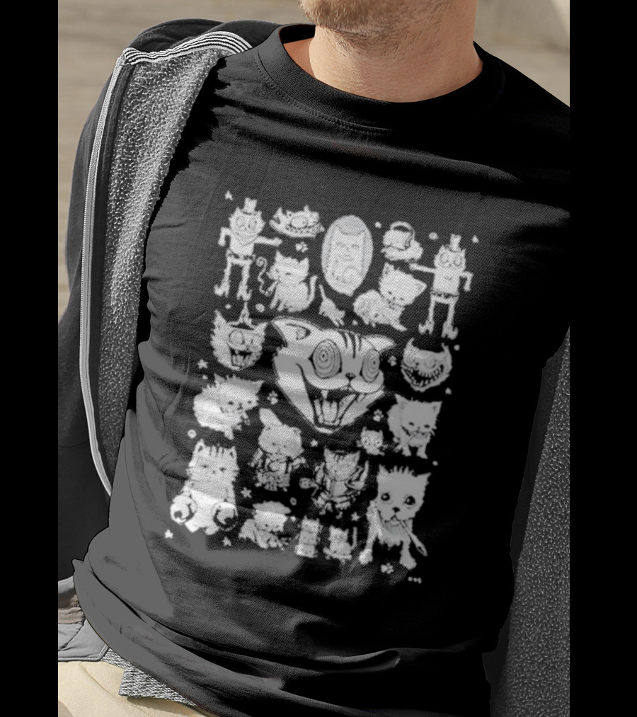 K45ink Mega Flash Cat Expressions And Characters T-Shirt