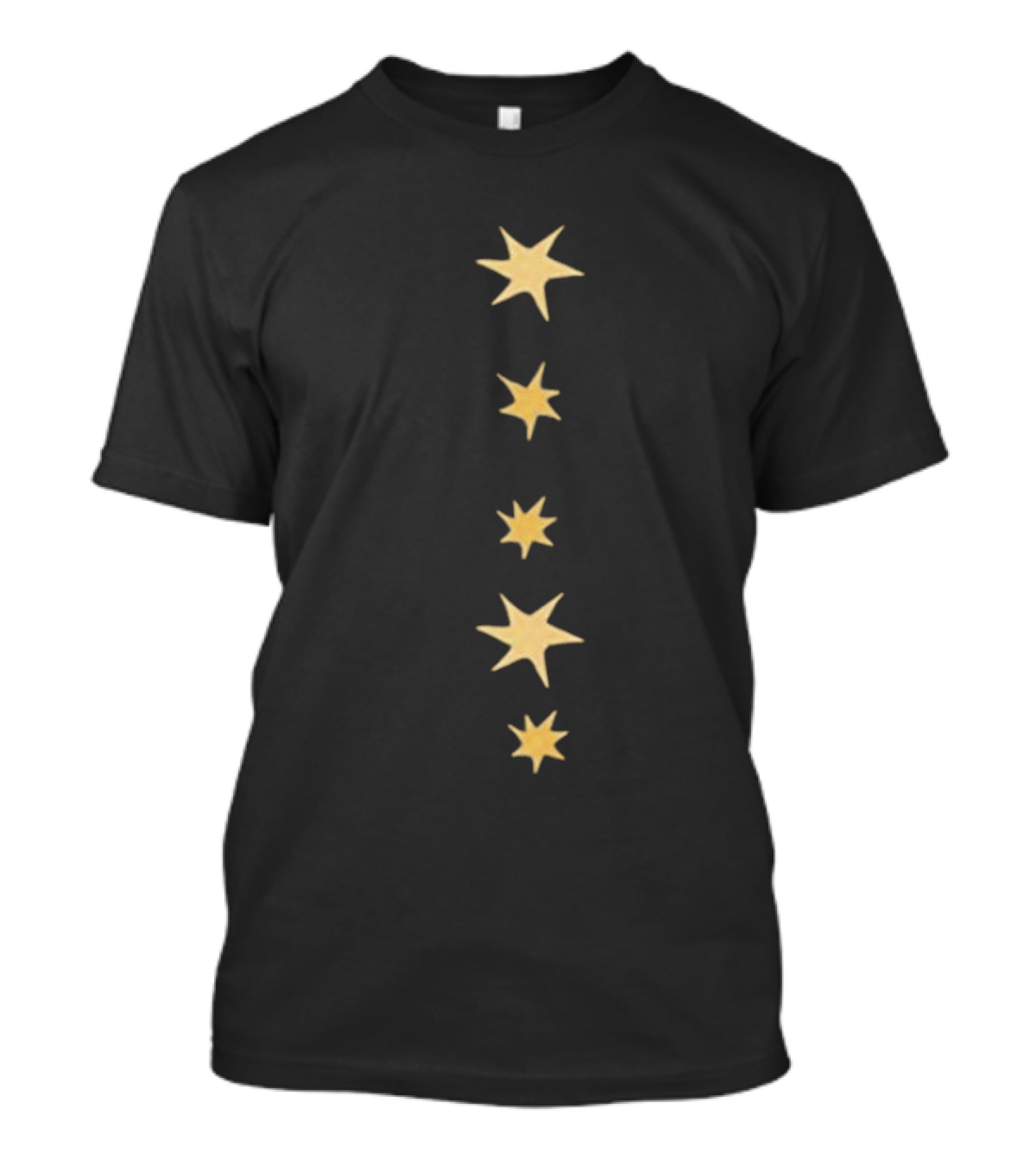 Lor2mg Starry Gold Stars Vertical Alignment T-Shirt