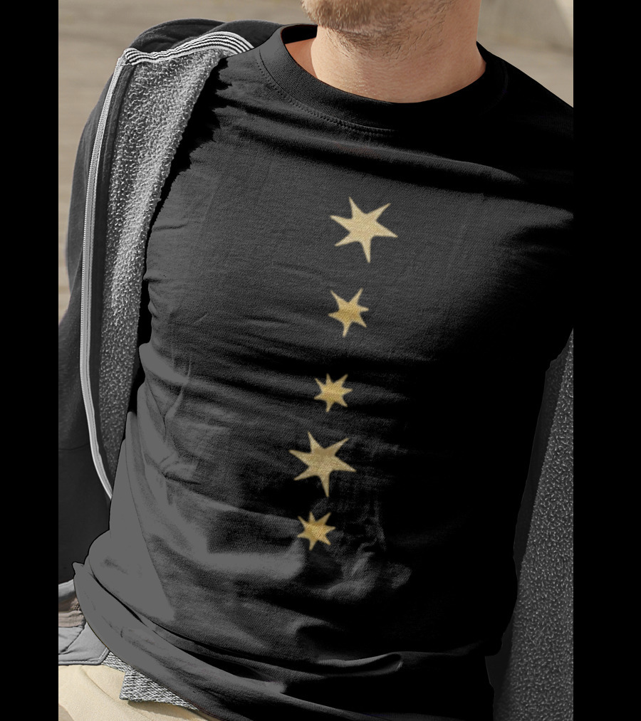 Lor2mg Starry Gold Stars Vertical Alignment T-Shirt