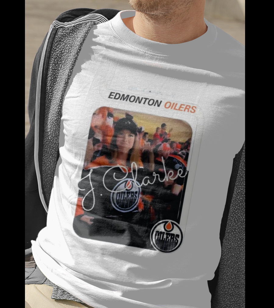 Oil Cans T Edmonton Oilers J Clarke Fan Flash T-Shirt