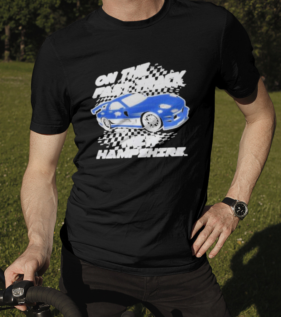 On The Fast Track New Hampshire Wildcats Racing Car T-Shirt