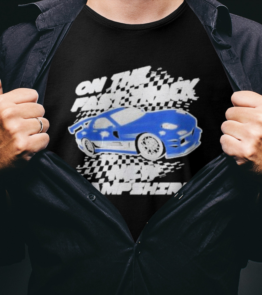 On The Fast Track New Hampshire Wildcats Racing Car T-Shirt