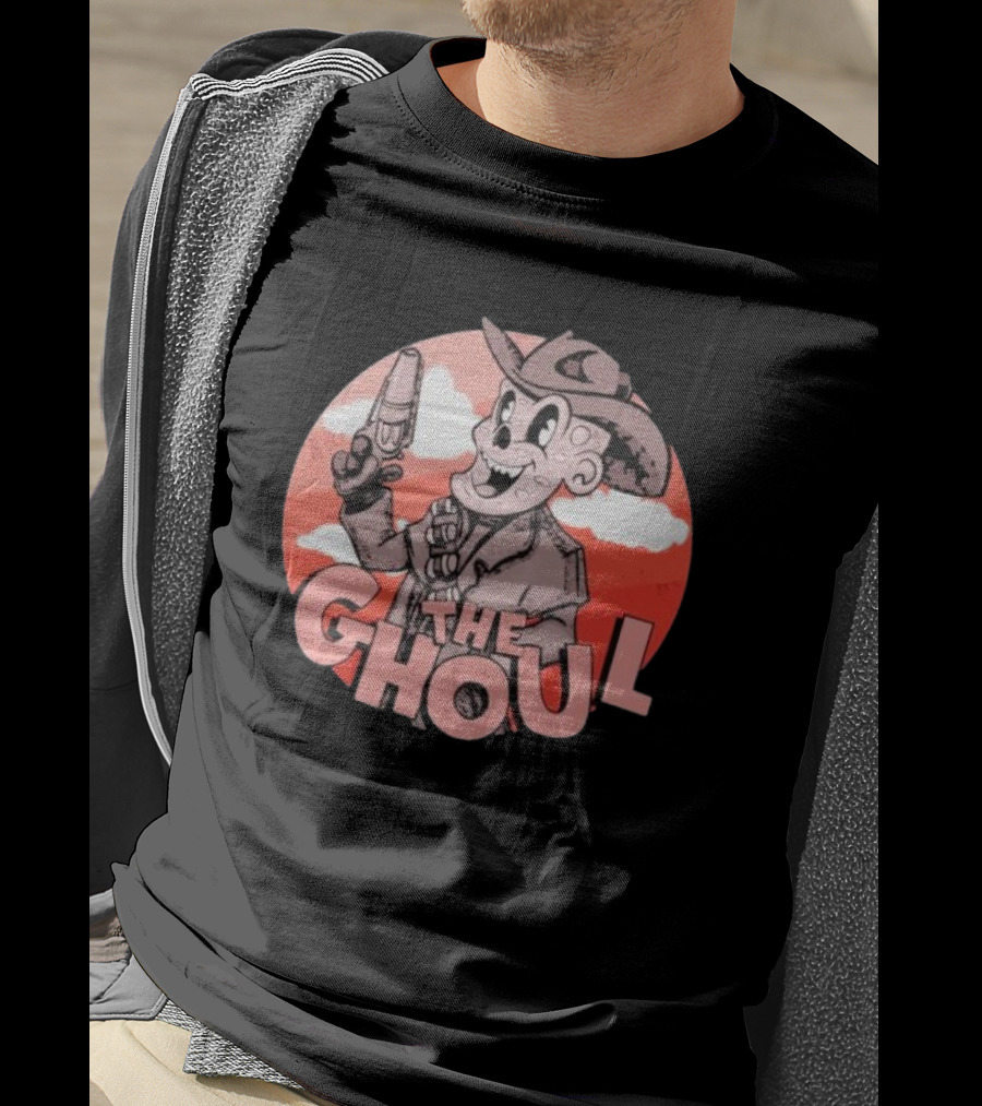 The Ghoul Rubber Hose Style Cowboy Character With Gun In Hand T-Shirt