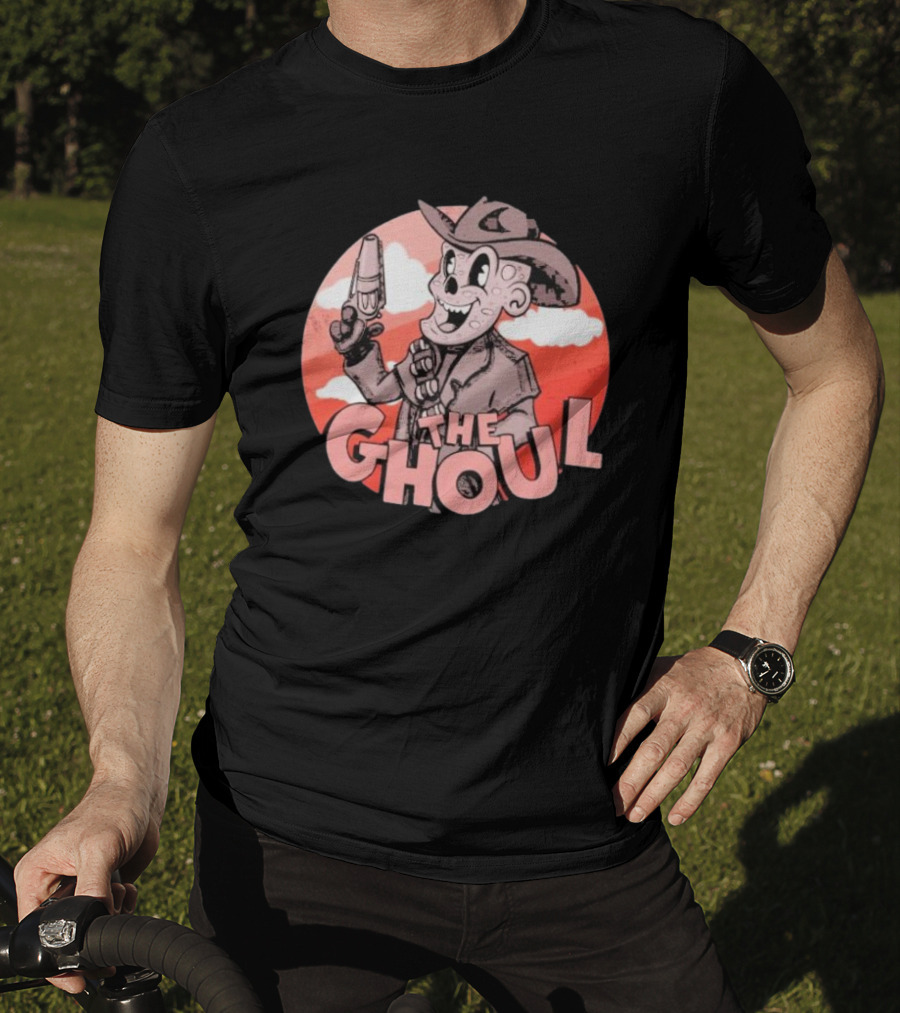 The Ghoul Rubber Hose Style Cowboy Character With Gun In Hand T-Shirt