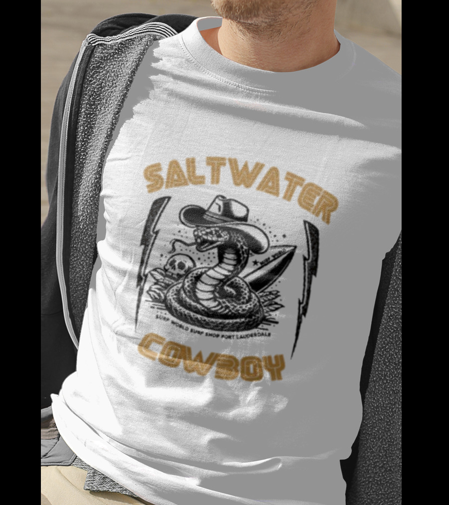 Saltwater Cowboy Surf World Surf Shop Fort Lauderdale T-Shirt