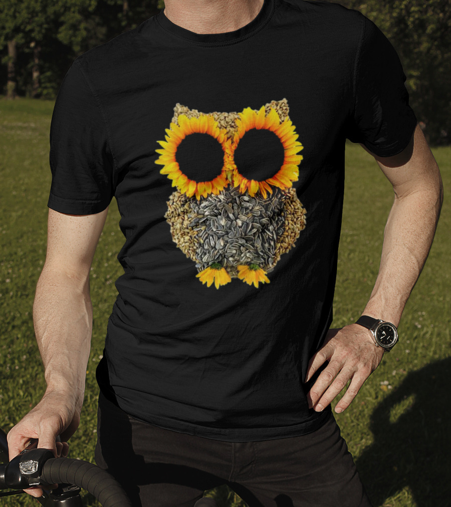 Sunflower Seed Owl With Bright Sunflower Eyes T-Shirt