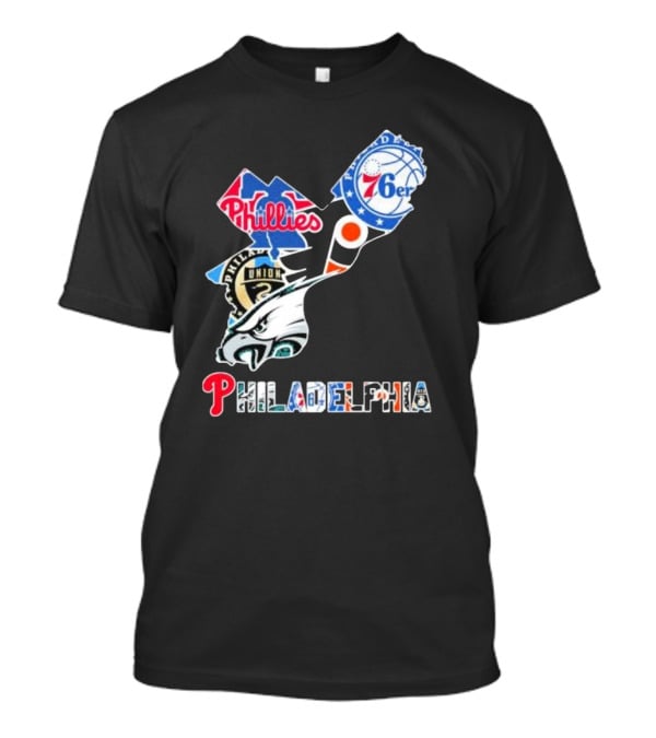 Philadelphia Eagles Phillies 76ers Union Flyers T-Shirt