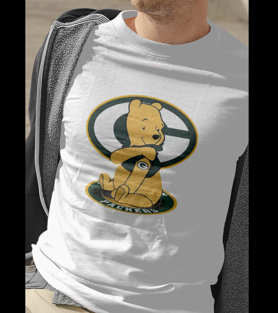 Pooh Green Bay Packers Logo Tattoo T-Shirt